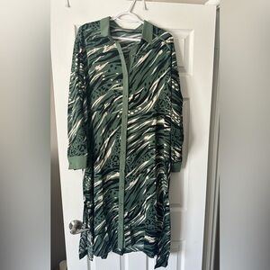 Umgee Green Multi-Pattern Button-Front Dress